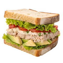 Tuna Sandwich on transparent background