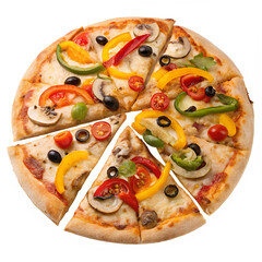 Veggie Pizza on transparent background