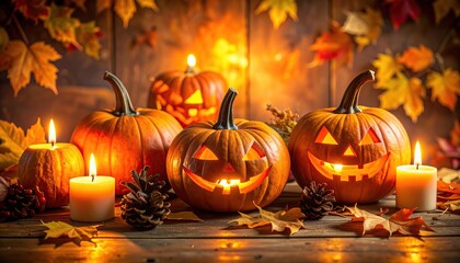 Halloween pumpkin in the dark road