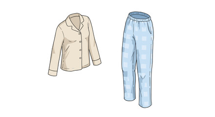 Cozy plaid pajama set with shirt and pants