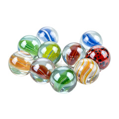 Glass Marbles Collection Isolated on Transparent Background