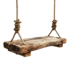Rustic wooden swing invites nostalgic childhood memories and serene outdoor moments, perfect for evoking feelings of freedom and joy.