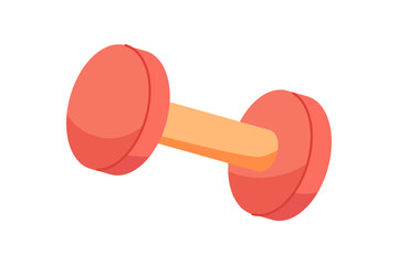 Flat cartoon dumbbell in stylish design. Essential gym equipment for fitness and exercise. Workout tool for bodybuilding and weightlifting. Great strength training healthy lifestyle concepts.