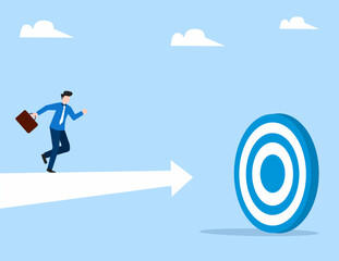 businessman running on the sky