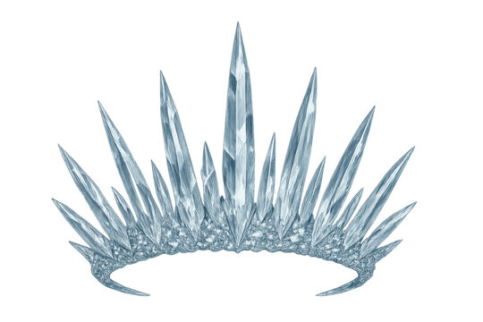 Ice queen crown fantasy object with transparent background