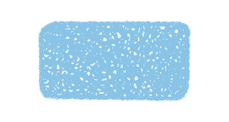 Organic wavy rectangle frame in chalk with blue sketch texture. Scribble border as unique background for text and modern graphic art. Abstract element, suitable for cover, card, or invitation.