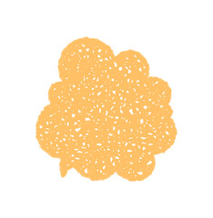 Orange crayon scribble handdrawn speech balloon cloud shape. Fluid chat bubble styled as playful message, with graphic effect for creative text concept or whimsical message box.