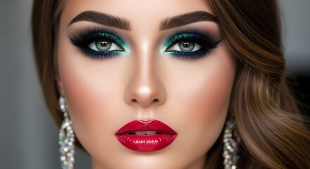 Fototapeta premium Beautiful Woman with Dramatic Makeup.