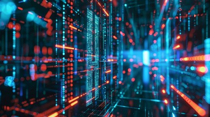 Ai text on digital interface surrounded by graphs for data visualization and decision making