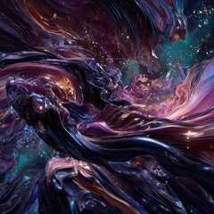 Abstract Digital Art Design With Glowing Colors