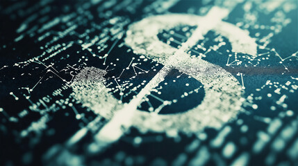 Digital dollar sign on dark computer code background. Financial technology concept with glowing currency symbol against programming interface representing fintech innovation and digital economy.