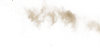 Brown smoke dust cloud overlay PNG isolated on transparent background