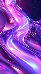 Iridescent Flow Abstract Purple and Blue Liquid Art.