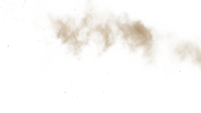 Brown smoke dust cloud overlay PNG isolated on transparent background