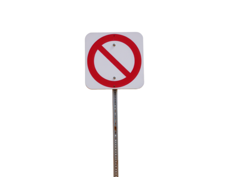 No Parking Traffic Sign on a Transparent background for Urban Settings