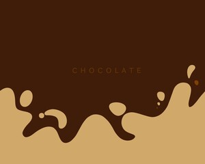 Wavy chocolate background. chocolate drops. wavy background concept. Melted brown background. 