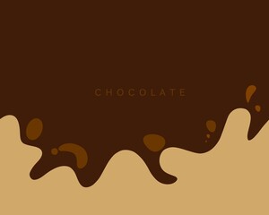 Wavy chocolate background. chocolate drops. wavy background concept. Melted brown background. 