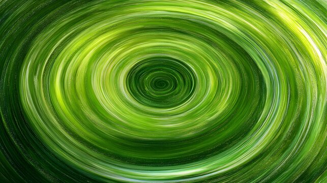 Abstract Green Swirling Vortex, Nature Inspired Circular Design - Powered by Adobe