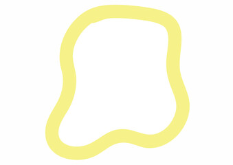 A simple, abstract illustration featuring a yellow, organic-shaped outline.
