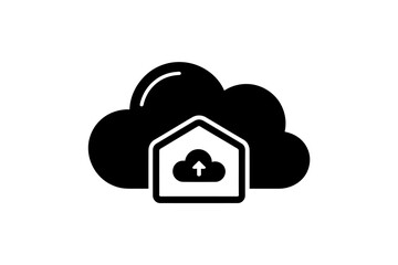 Cloud storage icon simple flat vector design element for web and mobile apps isolated on white background