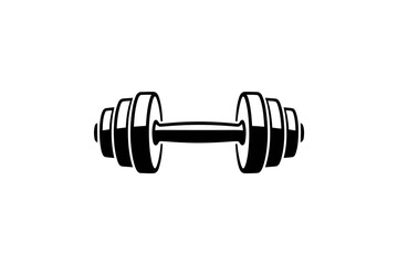 Dumbbell vector illustration simple black and white graphic for fitness gym and workout themes isolated on white background