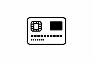 Credit card vector icon simple flat design element for online payments and financial transactions isolated on white background
