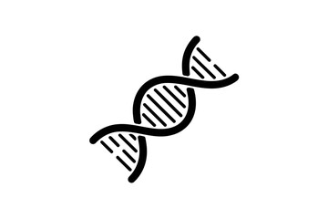DNA helix icon simple black glyph vector illustration isolated on white background for science and medical design