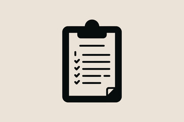 Clipboard icon with checklist vector illustration of document with check marks isolated on white background