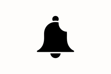 Notification bell icon simple flat vector design element isolated on white background for app and web design