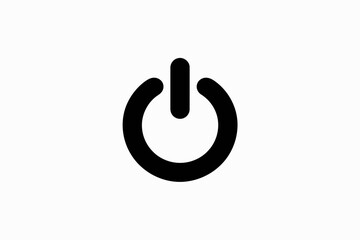 Power button icon simple flat vector symbol for user interface and graphic design isolated on white background