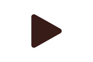 Brown play button icon simple vector graphic for user interface design isolated on white background