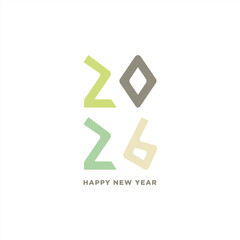 Modern and minimalist Happy new year 2026 logo concept. 2026 logo ideas
