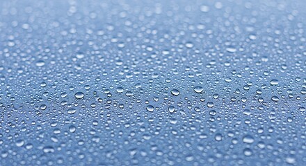 Raindrops streaming down a steamed-up window on a cool, rainy day. Abstract background of water droplets creating a melancholic and serene mood