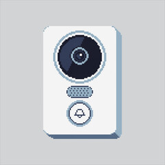 Pixel art illustration Smart Door Bell. Pixelated Video Door Bell. Smart Video Door Bell Tech Icon pixelated for the pixel art game and icon for website and video game. old school retro.