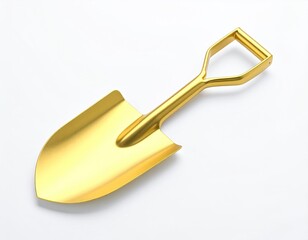 Golden shovel on white. Clean, bright and minimalist