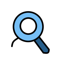 Magnifying Glass Search Icon Flat Color Vector for Research Analysis Investigation and Business Exploration Design