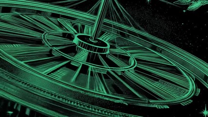 Futuristic rotating clock - Powered by Adobe