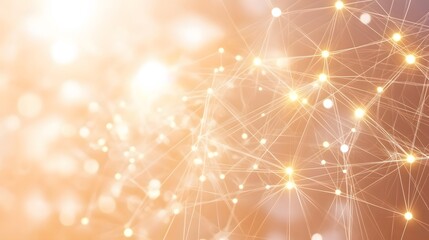 Abstract network connection background with glowing nodes in soft light