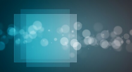 Layered glass panels on a blue-teal gradient with glowing bokeh circles, creating a clean, modern, minimal backdrop for tech, web, corporate visuals