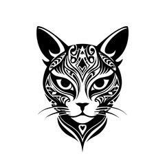 vector illustration of a tribal cat