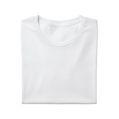 Folded plain white tshirt isolated on transparent background