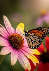 Obraz premium Monarch Butterfly on Coneflower.