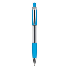 Blue ballpoint pen isolated on transparent background