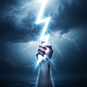 Powerful Lightning Bolt in Hand.