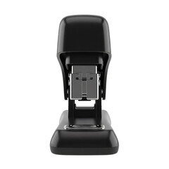 Black stapler isolated on transparent background