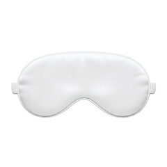 A white silk eye mask isolated on a transparent background, perfect for sleep and relaxation