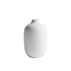 A textured white ceramic vase isolated on a transparent background