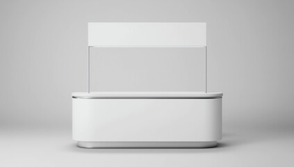 Promotion counter mockup. Isolated vector retail trade stand