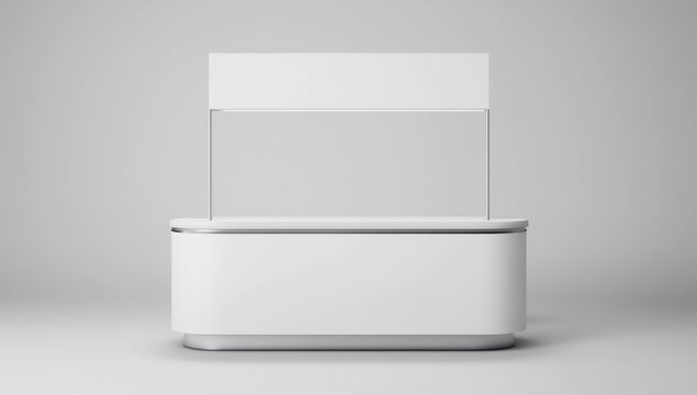 Promotion counter mockup. Isolated vector retail trade stand