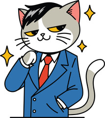 Business Cat Confident and Stylish Feline in a Suit